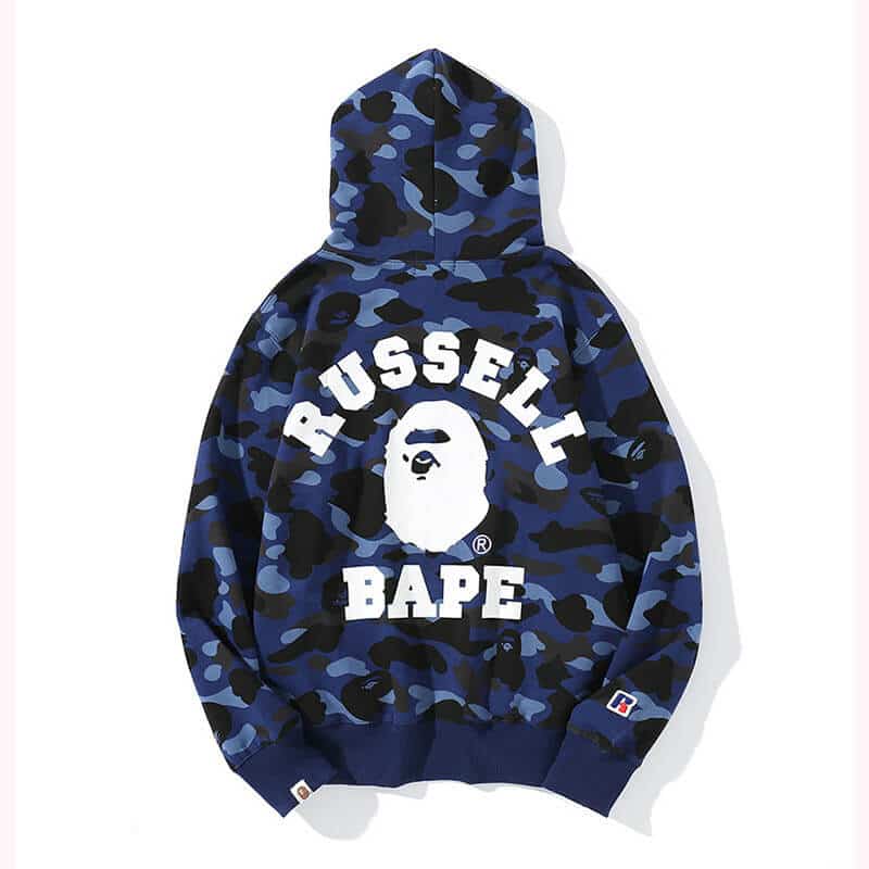 Blue Full Camo BAPE Hoodies | Bapestar